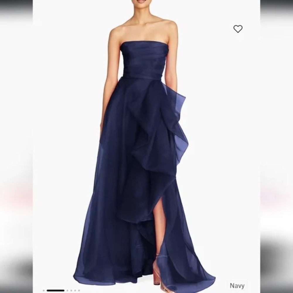 Theia Teresa Draped Tulle Gown in navy size 14 NWT